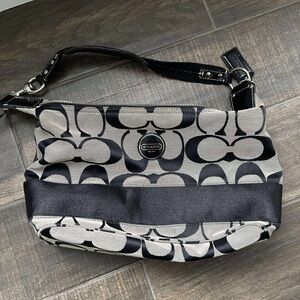 Coach Monogram Black and Gray Shoulder Bag